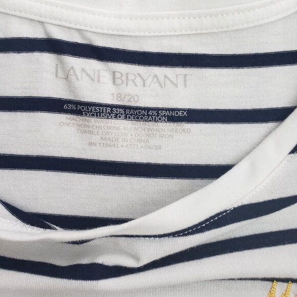 Lane Bryant women’s Short Sleeve Striped T-Shirt, Nice Condition, "Weekends" - Picture 4 of 7